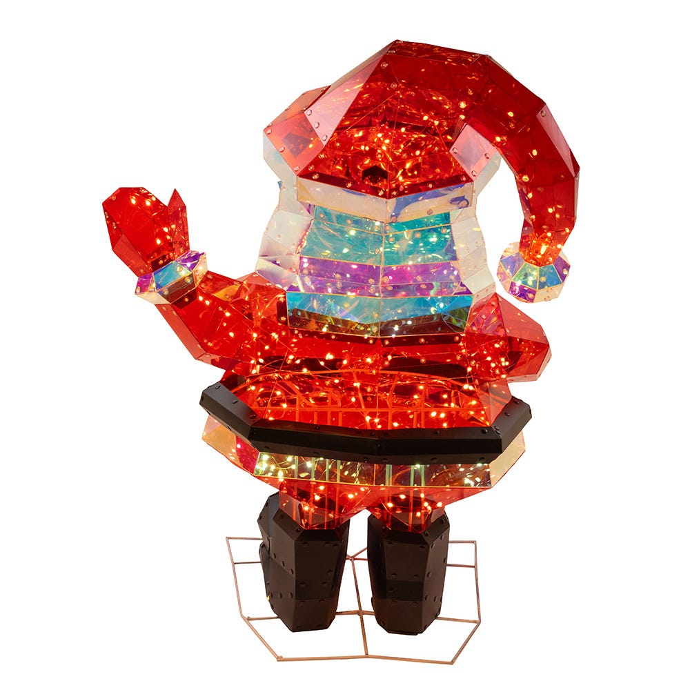 Kurt Adler 30-Inch Pre-Lit 150 Warm White LED Multifunction Holographic Santa